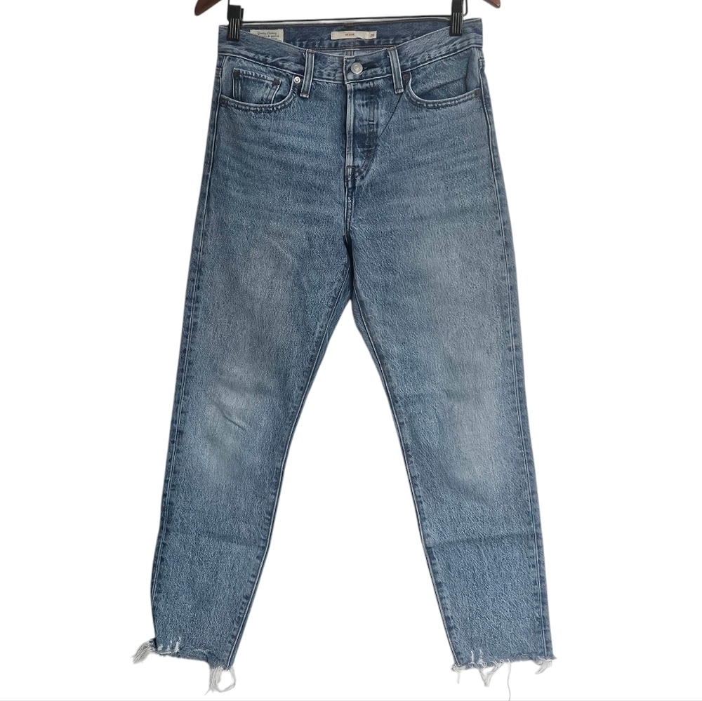Levi's Blue Wedgie Distressed Hems Jeans Size 26
